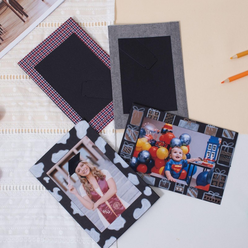 Meonua Paper Picture Frames for 4 x 6 Inch Inserts,Cardboard