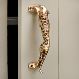 Indian Shelf 1 Piece Jaguar Decorative Door Handles Interior Vintage Door Pulls Antique Brass Cabinet Pulls Unique Gold Cabinet Handles