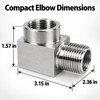 304 Stainless Steel 90° Elbow Pipe Fitting – Male/Female Threaded