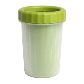 Pet foot-washing cup, dog foot-cleaning tool, silicone dog paw cleaning cup (Green, Large)