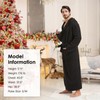 FashGudim 400g Mens Plush Robe with Hood Full Length Winter