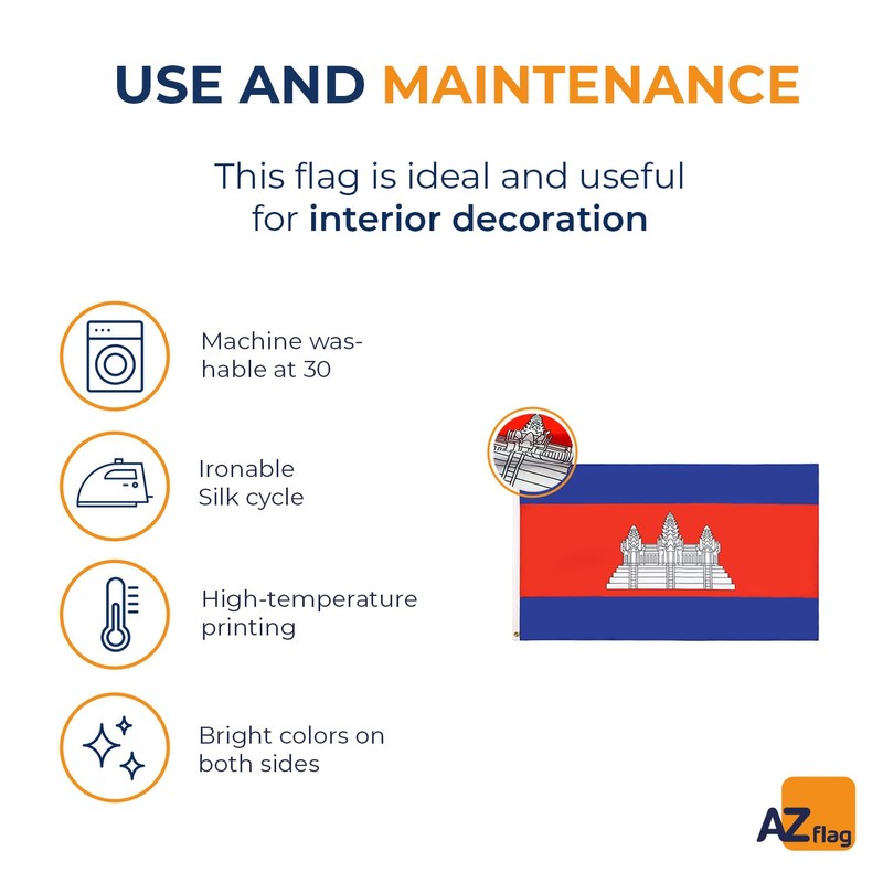 AZ FLAG - Cambodia Flag - 3x5 Ft - Light