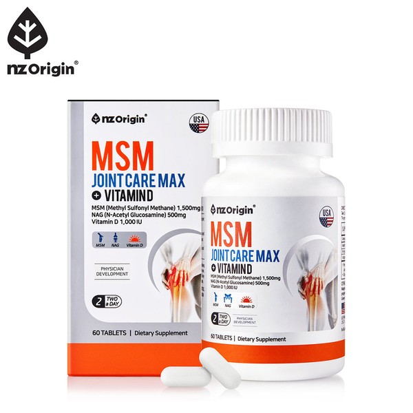 Enget Origin MSM Joint Care Max Vitamin D 1 bottle 60 tablets 1 month supply / 엔젯오리진 MSM 조인트케어 맥스 비타민D 1통 60정 한달분