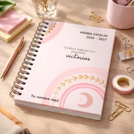 Agenda Escolar Diaria 2026 -2027 Personalizada Pasta Dura 23