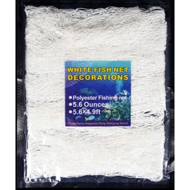 SHOUWAN White Fish Net Decorations for Pirate Party Hawaiian Party, Nautical Themed Fishing Nets Decorative Birthday Fishnet Party Accessory Decor