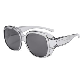 Long Keeper Polarized Fit Over Sunglasses for Women Oversized Square Trendy Wrap Around Sunglasses Wear Over Glasses (GreyGrey)