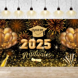 1 Pcs Prom Decorations 2025 Backdrop Banner, Graduation Banner for Class of 2025, Indoor and Outdoor Background Decoration, Graduation Class Decoration, 180 * 110cm