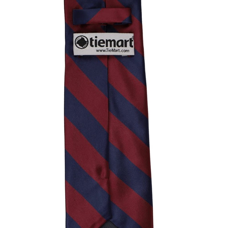 tiemart Striped Tie (Maroon and Navy)