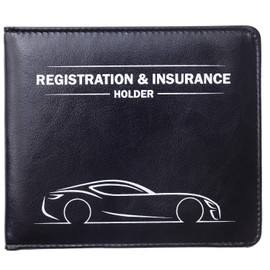 CANOPUS Car Registration & Insurance Holder with Magnetic Closure, Vehicle Document Organizer, Auto Glove Box Wallet, Includes 2 EZ Pass Strip Sets – Car