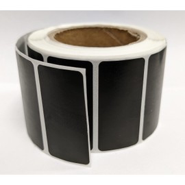 Etiquetas adhesivas rectangulares permanentes negras de 1.5 x 0.75 pulgadas, 500 etiquetas por rollo, 40 mm x 19 mm