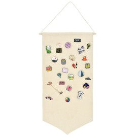 YeeMan Wall Hanging Brooch Jewelry Storage Case Canvas Display Stand Enamel Pin Display Banner Holder Earrings Necklace Glitter Pin Collection Organizer (Burlywood)
