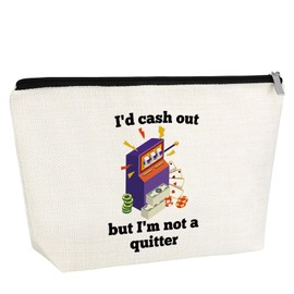 Funny Gambler Gift Idea Makeup Bag Casino Lover Gift for Women Inspired Gambler Gifts for Women Friend Mom Grandma Aunt Cosmetic Bag with Zipper Gambling Lucky Gifts Travel Pouch