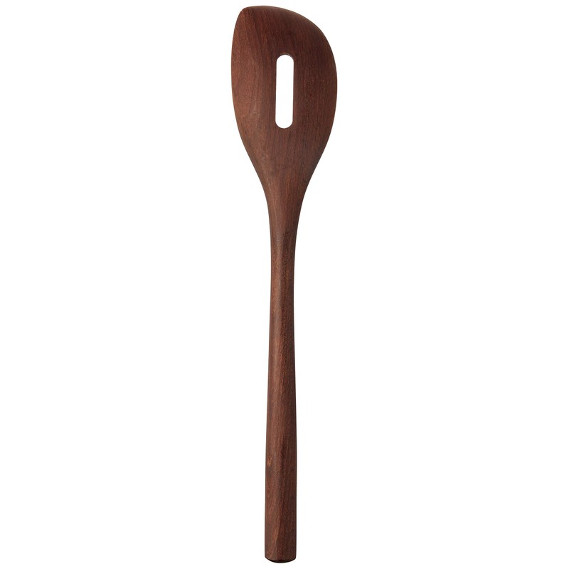 Tovolo 81-29323 Wooden Slotted Cooking Utensil, Toasted Beechwood Kitchen Spoon,
