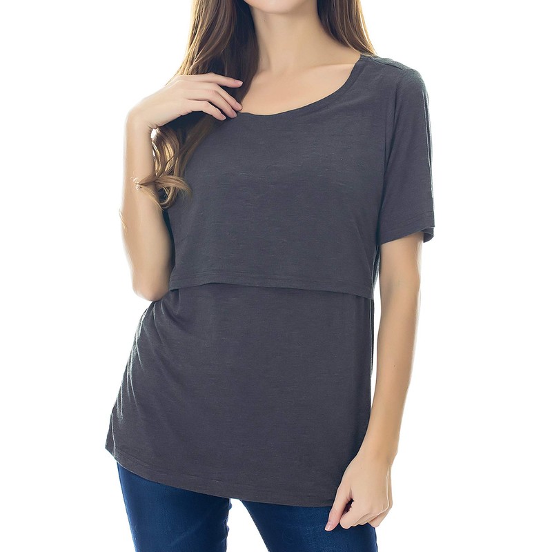 Smallshow Smallshow 3 Pcs Maternity Nursing T-Shirt Nursing Tops Army