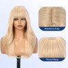 HAIRCUBE Pelucas para mujer, peluca rubia clara mixta con flequillo,