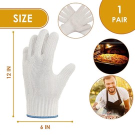 2 Pcs Heavy Duty Oven Gloves Heat Resistant, Kitchen Baking Gloves, Hot Surface Handler Grill Gloves with Fingers, Double Layered Protection Potholders Glove for Cooking, Working, BBQ