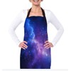 afidomu Galaxy Apron for Women Men, Starry Sky Blue Purple