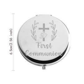 Zuo Bao First Holy Communion Gift for Girls First Communion Makeup Mirror for First Communion Baptism Gift Christening Gift（First Communion）