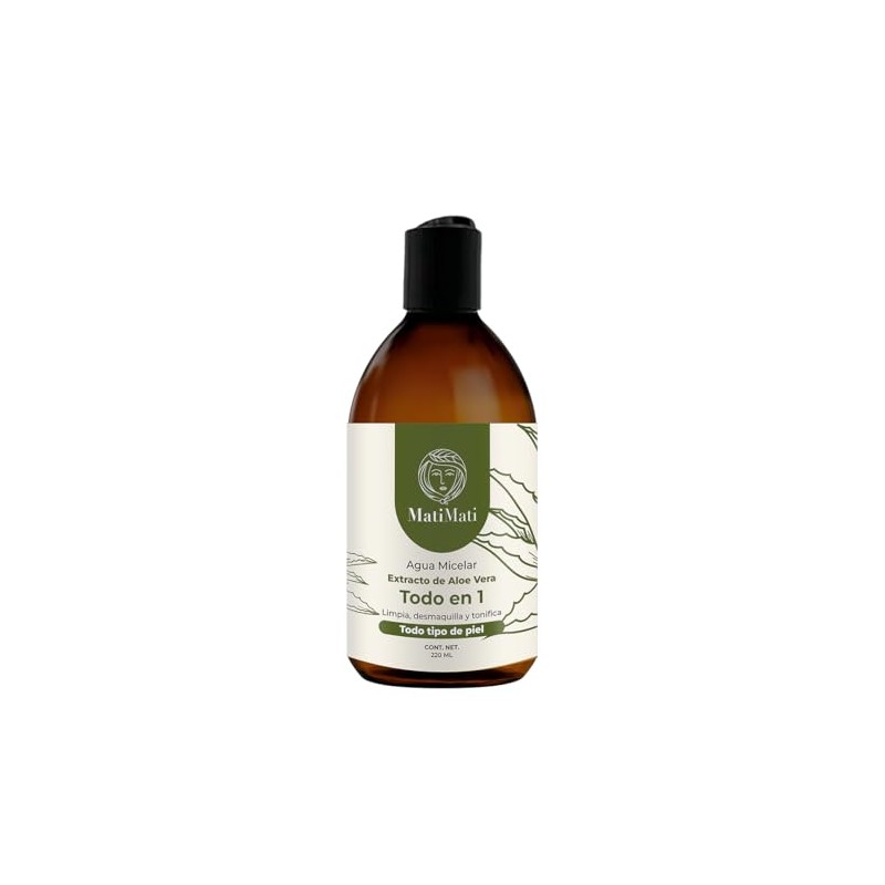 Agua Micelar con Extracto Aloe Vera MatiMati Limpia Desmaquilla e