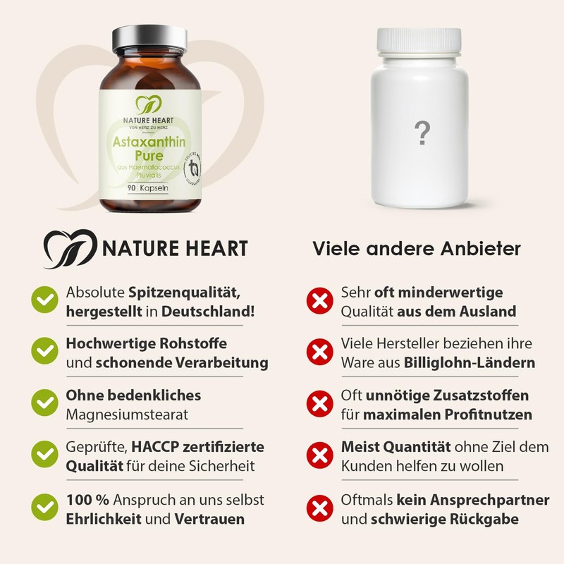 Nature Heart Astaxanthin Pure 90 Capsules - From Haematococcus Pluvialis