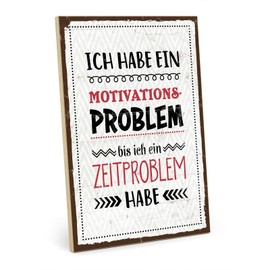TypeStoff Wooden Sign with Saying - Motivation - Vintage Look with Quote as Gift and Decoration on Time and Goal - HS-00818