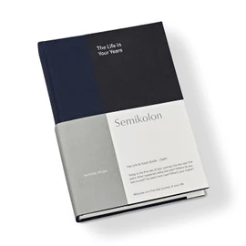 Semikolon 368695 The Life in Your Years, 5-Year Diary A5 Format, Diary with Book Linen Cover, Midnight