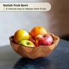 Wooden Bowl for Kitchen Counter, Decorative Fruit Bowl, Teak Wood