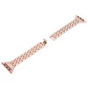 Watch Band Double Rows RhinestonesStudded Replacement Metal Strap for IOS