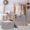 Yawinhe Storage Box with Lid, Foldable Linen Cloth Clothes Storage