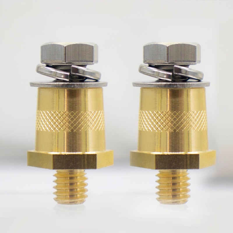 Battery Terminal Post Adapter, 3/8"-16 Thread Female Brass, Charging Post