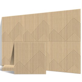 Acoustical Wall Panels, 6 PCS 23.6 X 23.6 Inches Art Acoustic Panels, Decorative Soundproof Wall Panels,Decorative Wood Grain Printing Sound Panels, Self-Adhesive Acoustic Wall Art,Timber Spiral
