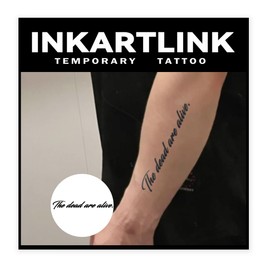 INKARTLINK Cell Colored Tattoo Stickers, Live Prepare for Death, Set of 3, Waterproof, Stylish, English, Letters, English