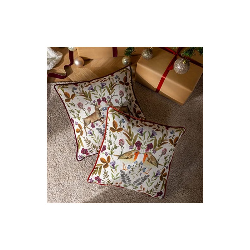 Evans Lichfield Mirrored Stag Cushion Cover, Shiraz