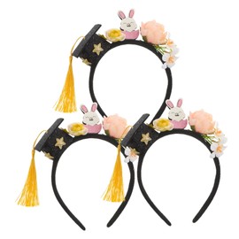 Baluue 3pcs Doctor Hat Headband Graduation Cap Clip Mini Graduation Caps Mini Bachelor Cap Hairband Kindergarten Graduation Party Decoration Preschool Grad Caps Cap for Graduation Plastic