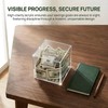 Clear Acrylic Money Box, 12X12X12cm Square Money Saving Box, Unopenable