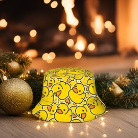 Bucket Hat Cute Ducky Fisherman Hat Travel Beach Sun Hat Outdoor Cap for Men Women Adults