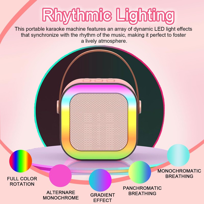 YYAOEMI Karaoke Machine with 2 Microphones for Kids Adults Mini