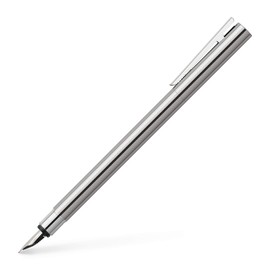 Faber-Castell Neo Slim 342003 Fountain Pen Nib B Shiny Stainless Steel Silver Pack of 1
