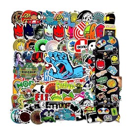 100Pcs Skateboard Stickers, Brand of Skateboard, Suupperenne, Vaamm, Samta Crunn Stickers for Suitcase Skateboard Trunk Laptop Computer Water Bottles