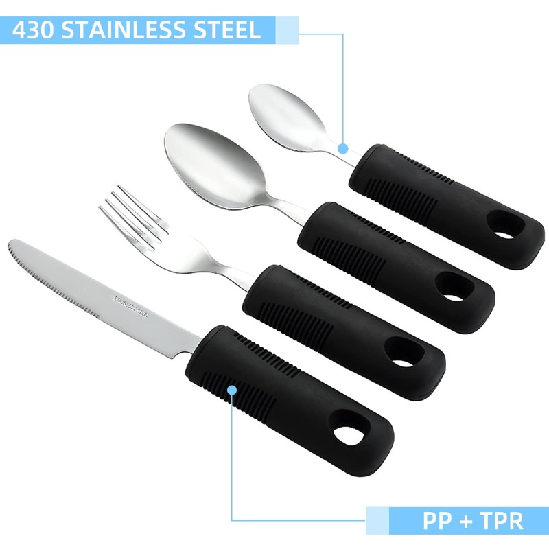 Disability Aids Easy Grip Cutlery Set of 4 – Extra