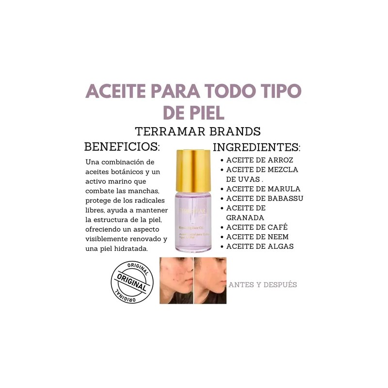 Aceite Óleo Facial Reparador Terramar De 30ml