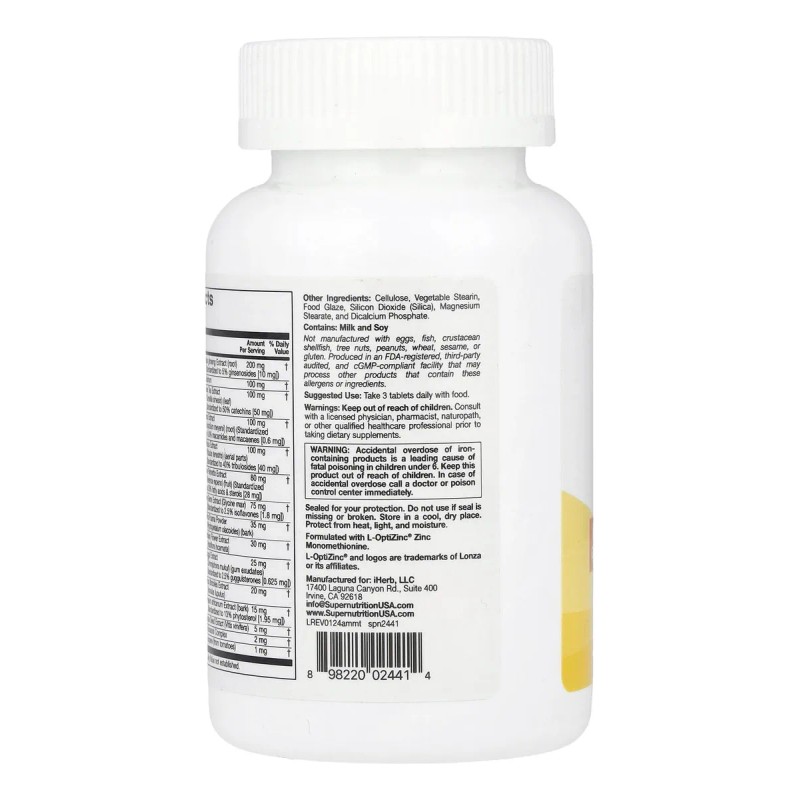 Super Nutrition Multivitamínico Hombres Activos 180 Tabletas