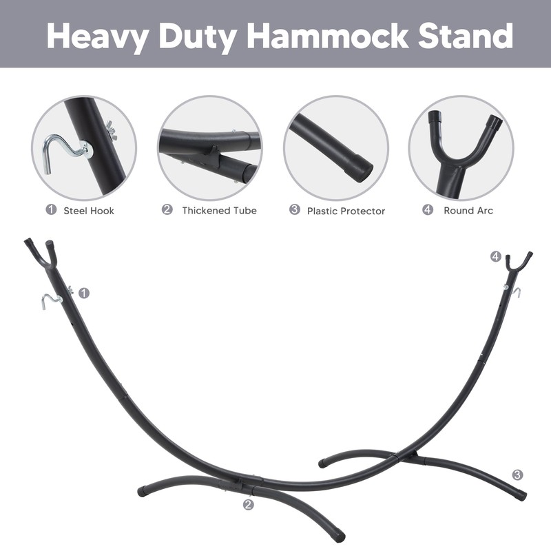 SUNCREAT Stand Alone Hammocks for Outside, 2 Person Self Standing