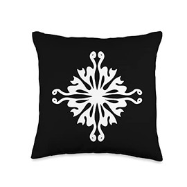 Cute Cat Origami Christmas Snowflake Backs Arched Throw Pillow