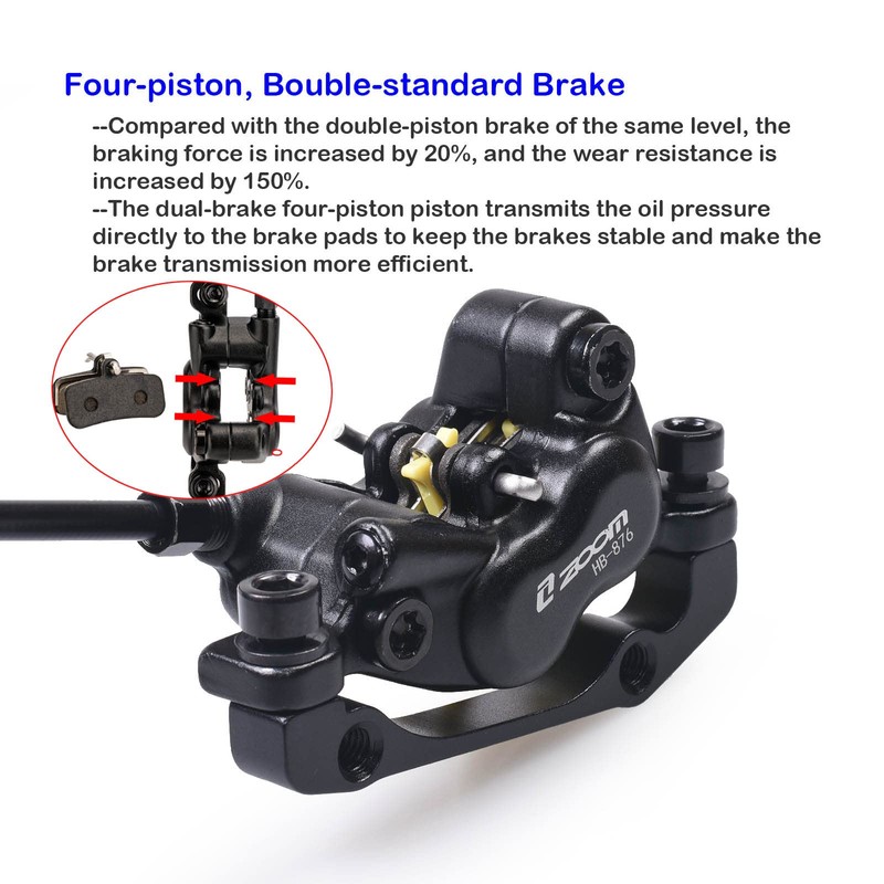 ThinkTop 4 Piston Bike Hydraulic Disc Brake, MTB Bicycle Oil
