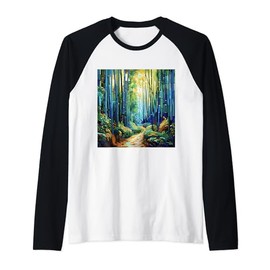 Bamboo Harmony A Chromatic Meditation in the Heart of Nature Raglan Baseball Tee