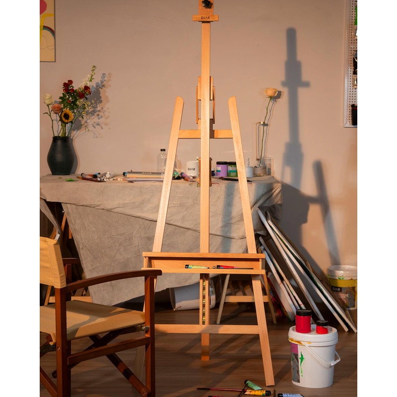 DJAR Art Easel Stand for Painting, Solid Beech Wood Adjustable