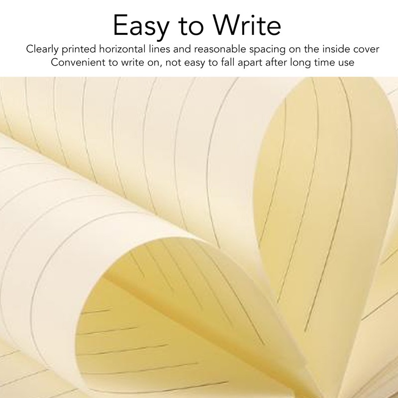 A5 Lined Notebook Portable PU Leather Hardcover Notebook with Elastic