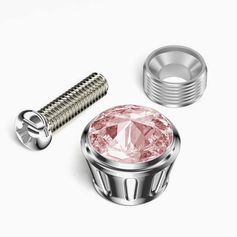Moioee Car License Plate Screw Bolt Cap, 4PCS Sparkling Bling