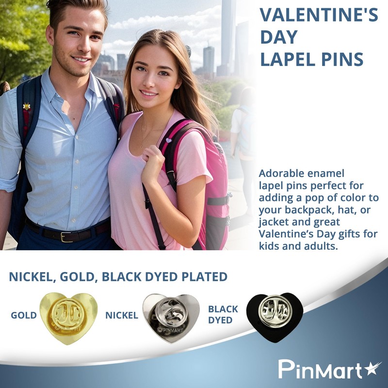 PinMart Enamel Lapel Pin Candy Heart, 10 Pack